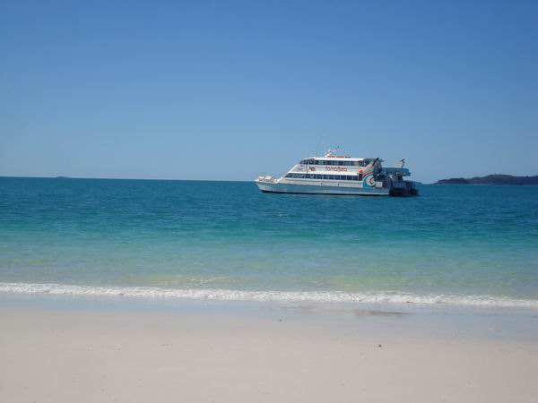 View of the Fantesea Boat from Whitehaven Beach
